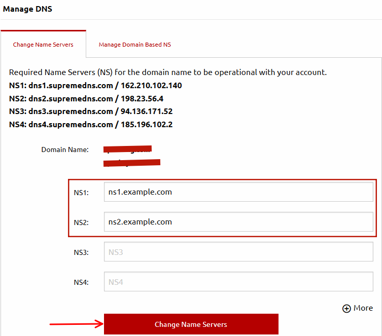 How to Change Domain Nameservers for SharkASP Registered Domains